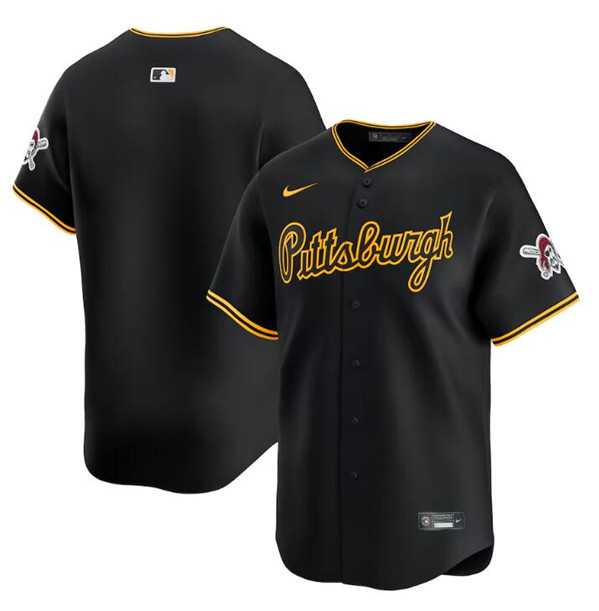 Men%27s Pittsburgh Pirates Blank Black Alternate Limited Baseball Stitched Jersey Dzhi->pittsburgh pirates->MLB Jersey